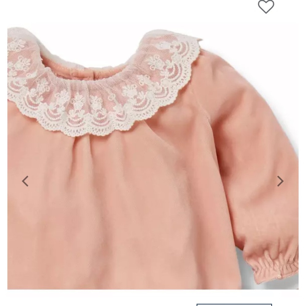 Janie & Jack Baby Girl Velvet Collared Matching Set - Picture 2 of 3